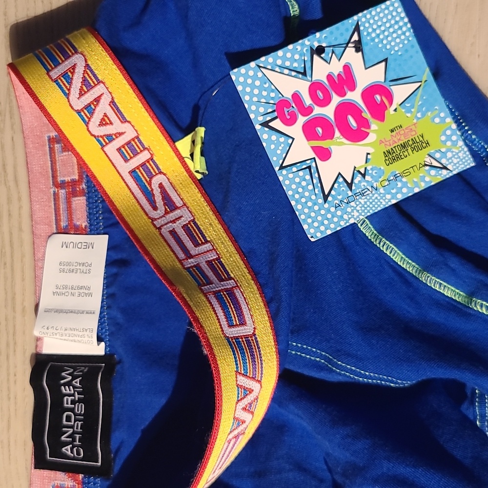 Andrew Christian Vintage - Hard to Find Almost Naked GLOW POP Boxer Briefs. Med - Picture 4 of 5